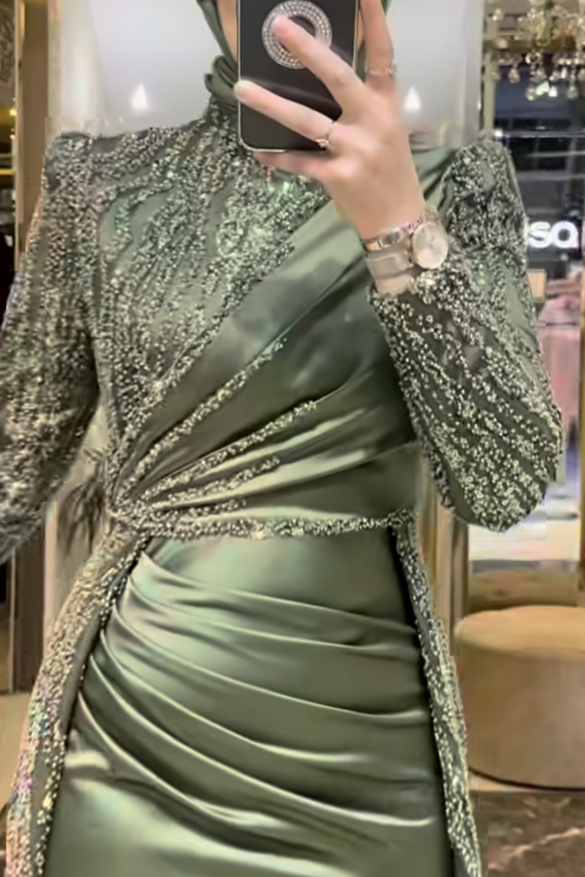 Pınar Şems Dilara Abiye - Ceviz Yeşili