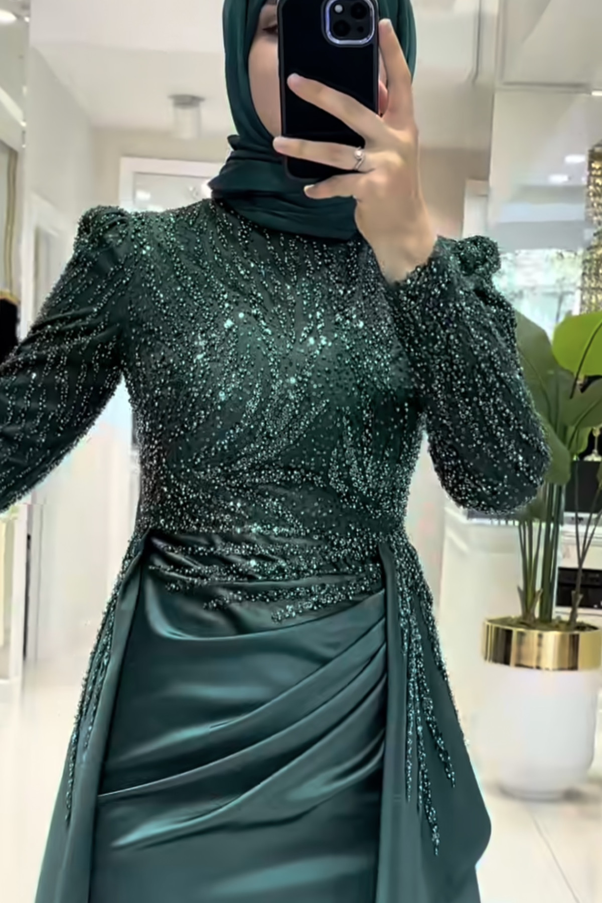 Pınar Şems Letafet Abiye - zümrüt