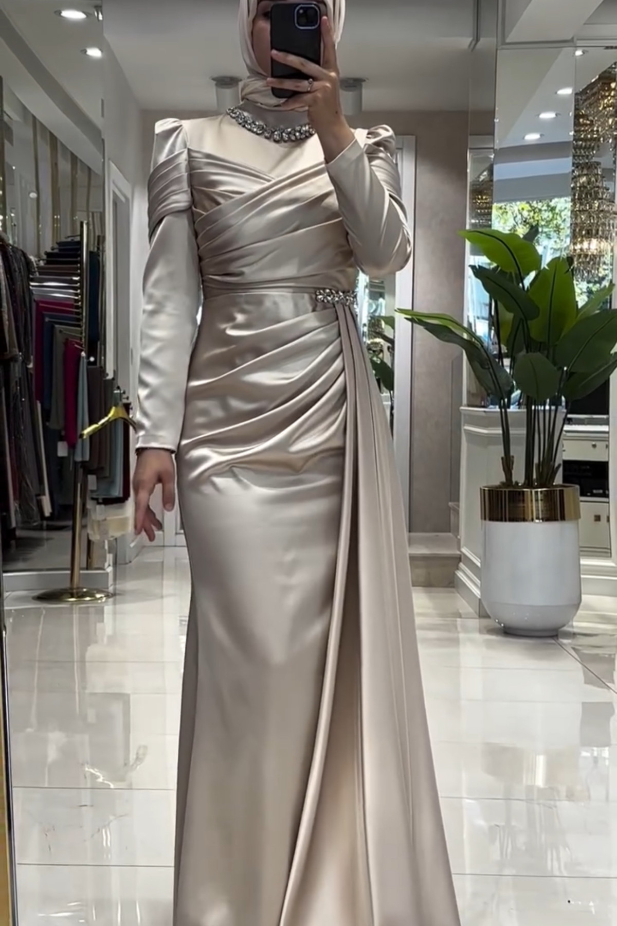 Pınar Şems Mina Abiye - gold